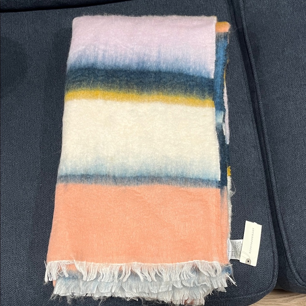 Anthropologie Pastel Striped Scarf